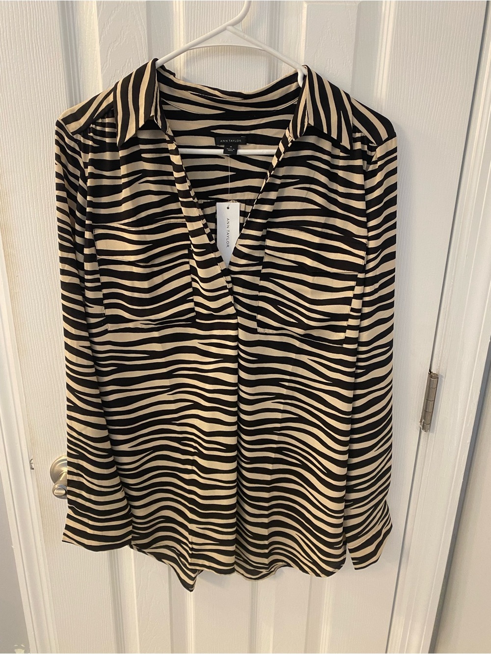 Ann Taylor Zebra-Print Camp shirt